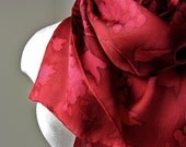 Scarf, silk, wine-inspired. Hand painted. Merlot. Wine Inspired Scarf - MADE TO ORDER
