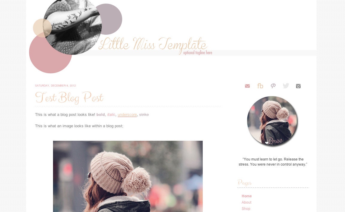Little Miss   ///  PreMade Blogger Template