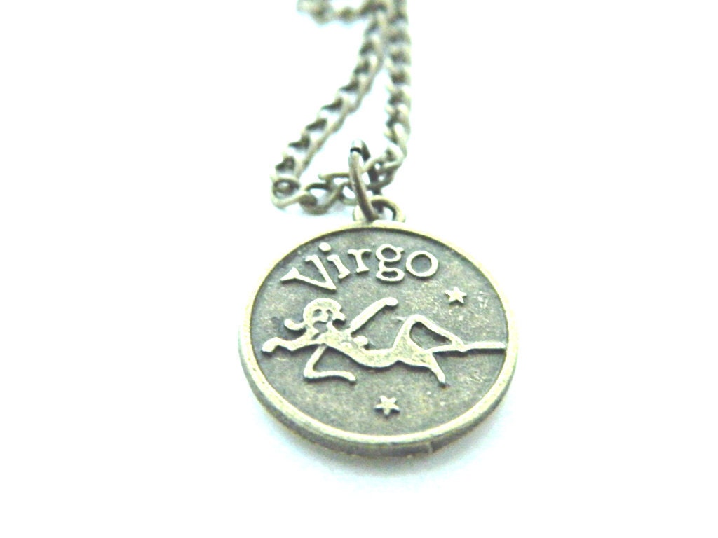 Virgo, Cancer, or Aries Zodiac Necklace in Antique Bronze
