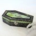 Coffin Box Decoupaged Halloween Box Goth Decor Gothic Halloween Decoration Black Green Spider Spiderweb Harlequin