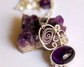 violet winds... dark amethyst and sterling silver necklace