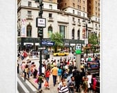 Urban Photography street corner vibrant bright decor color crowd broadway art rush rainbow new york wall art print 8x12 Photo All Walks