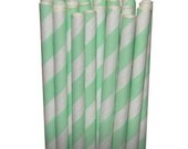 Stripe Mint Party Paper Straws - Cake Pop Sticks - Pixie Sticks - Qty 25 Il_170x135