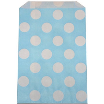 Dot Light Blue Goodie Favor Treat Bags - Qty 12 Il_570xn