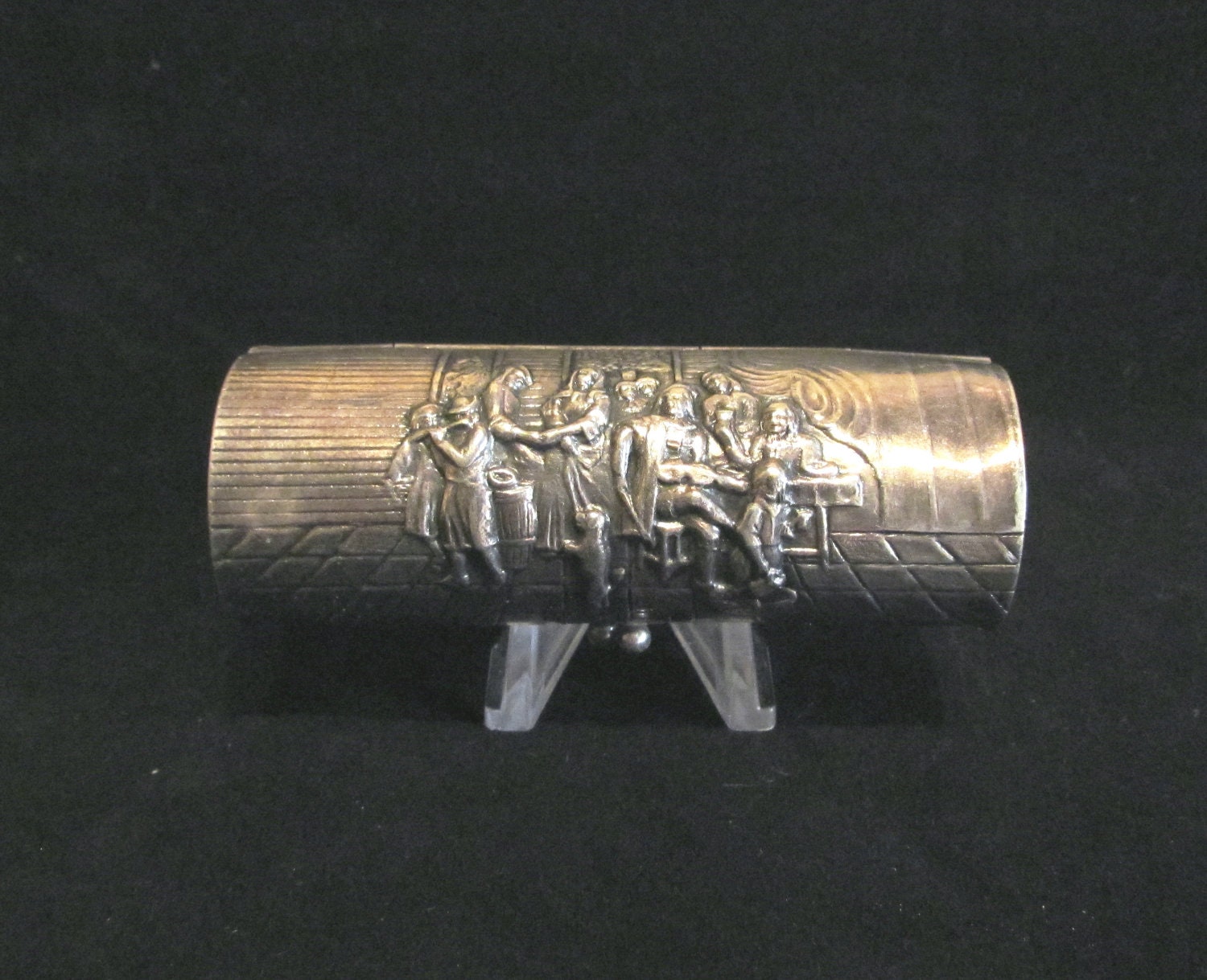 Vintage Lipstick Case 1940's Lipstick Case Silverplated Lipstick Holder Denmark Lipstick Case Vanity Accessory