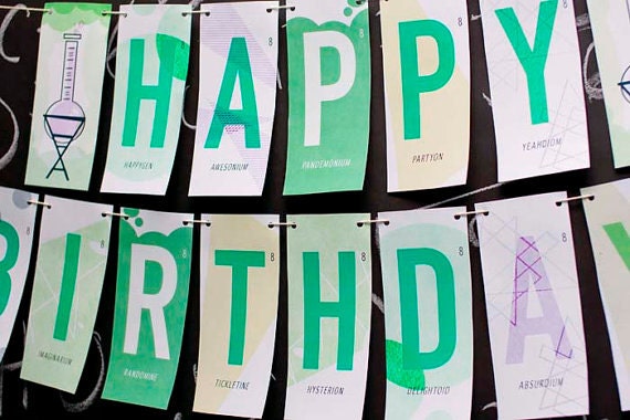 Birthday Banner from the Mad Science DIY Printable Party Collection by Spaceships and Laser Beams