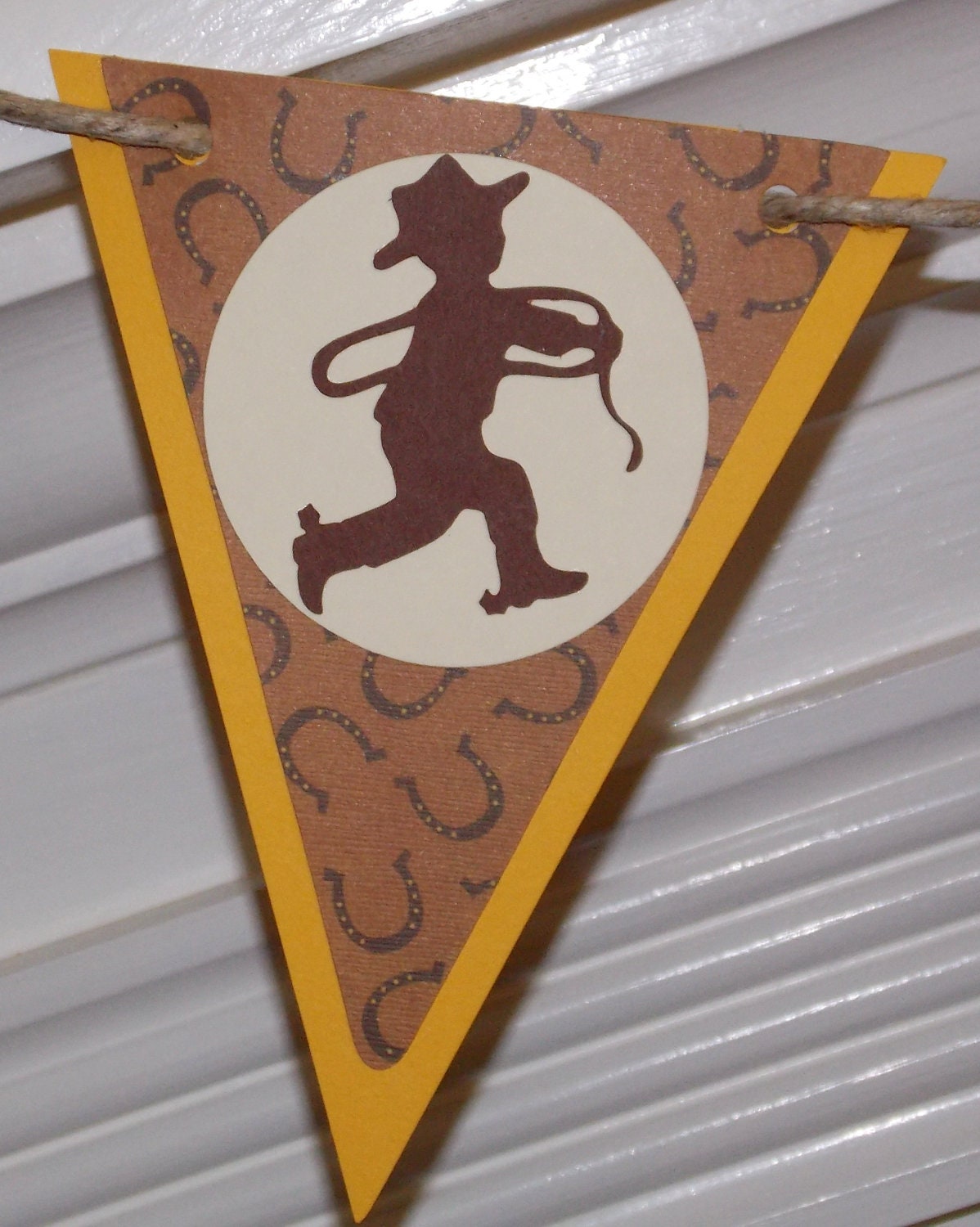 Western / Cowboy Happy Birthday Banner ... MADE TO ORDER ... red gold blue brown ... panels adjustable Il_170x135