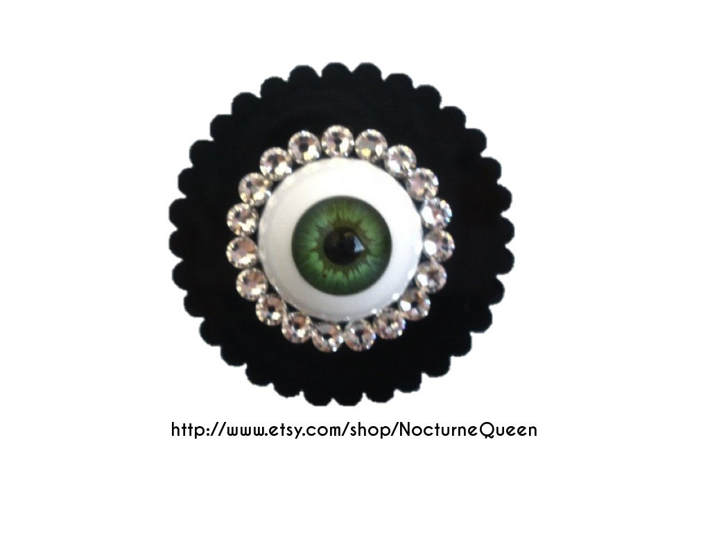 Green Eyeball Swarovski Acrylic Ring