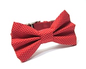 Dog Bow Tie Collar- Red and White Pin Dot