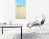 original abstract modern painting - gallery fine art - contemporary interior design - ooak home wall decor - blue white gold
