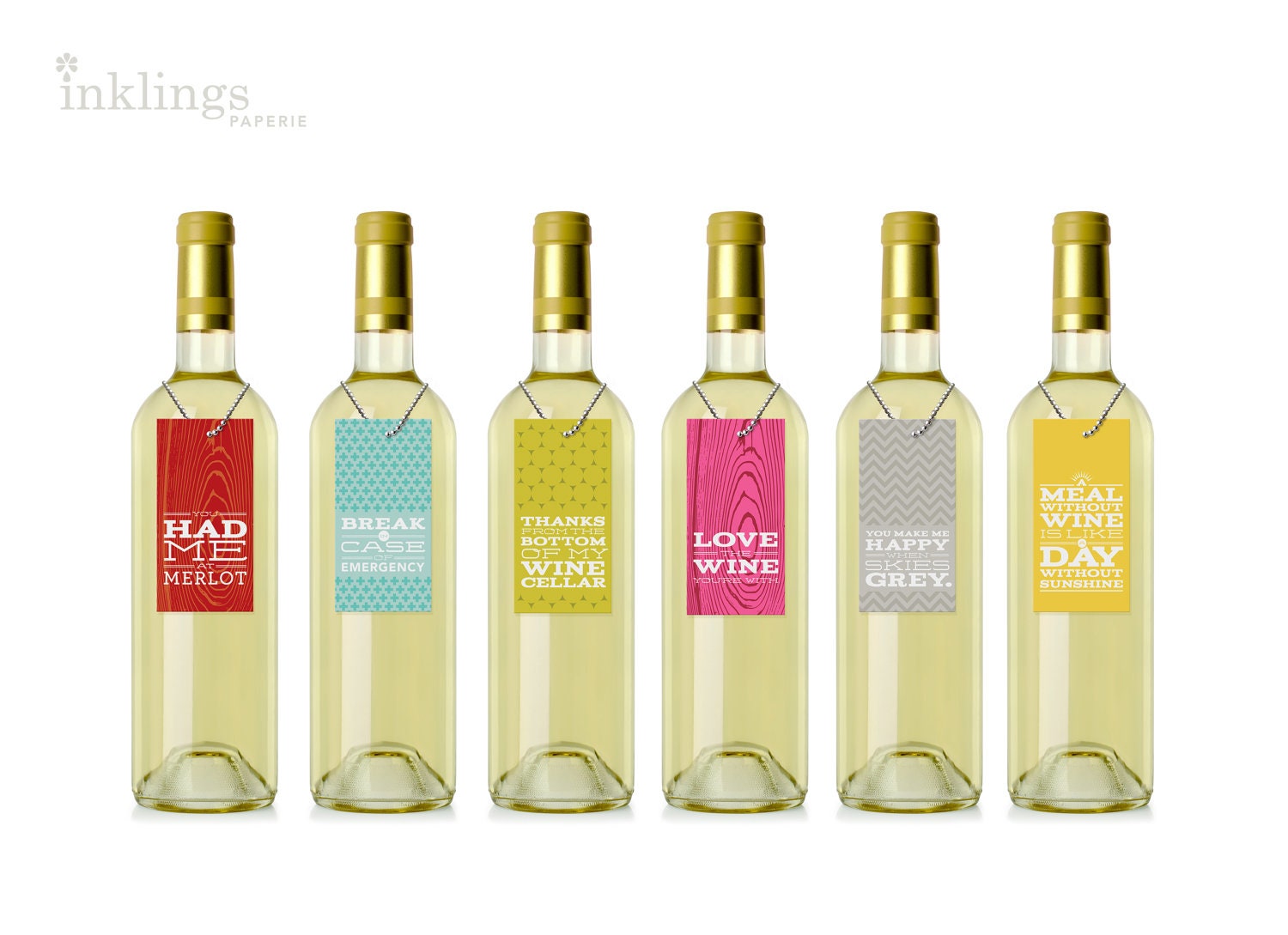 6 Vintags / Gift Cards for Wine / Mod Words Collection