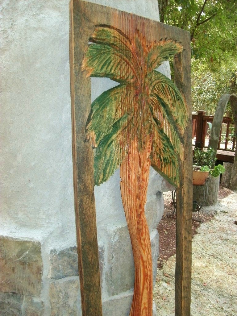 LargePalm Tree in Frame 55x 19chainsaw woodworking by oceanarts10