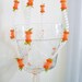 Vintage Beaded Plant Hanger - Clear and Orange Plastic Beads - 2 available