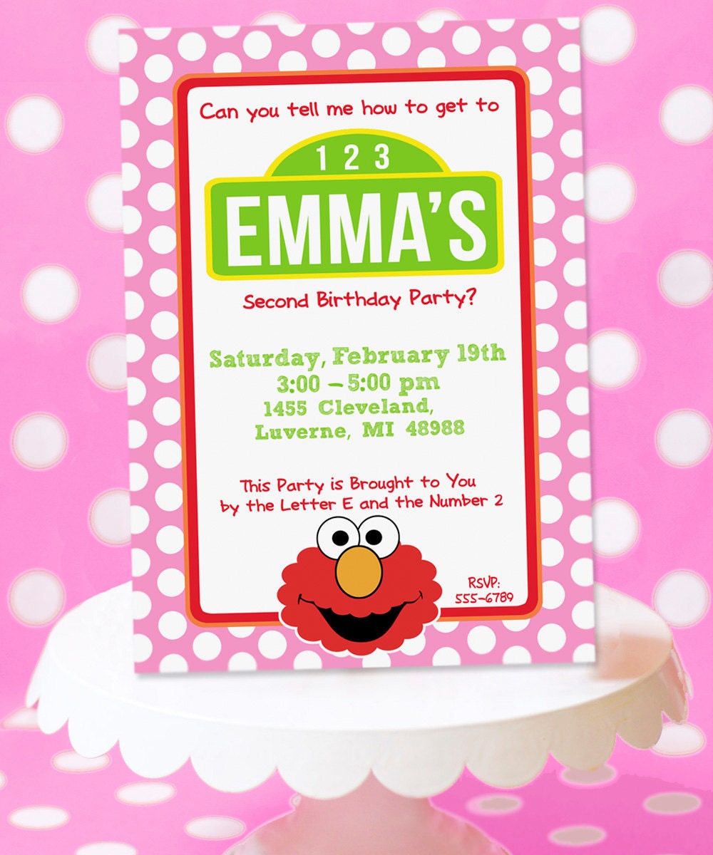 Elmo Invitation Pink - Elmo Birthday Party Printable - Includes Thank You, Address Labels & Envelope Seals -Sesame Street - Amanda's Parties