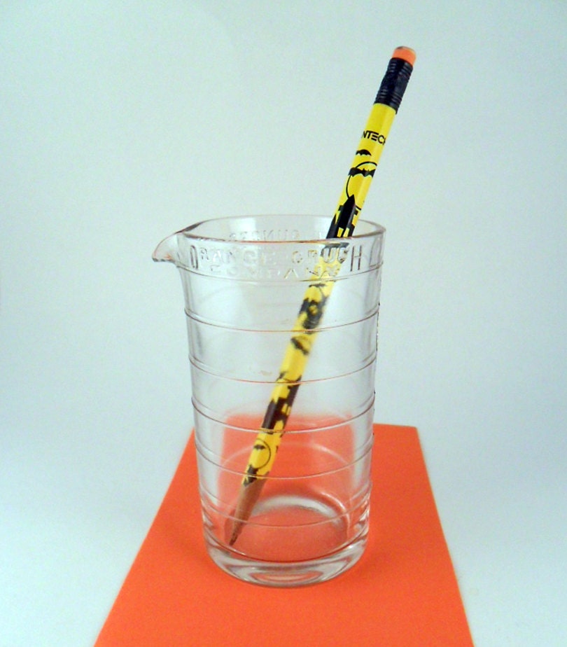 REDUCED 1930s Orange Crush Soda Fountain Syrup Measuring Glass