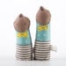Children - Little Identical twins Brothers in Spotted turquoise shirts white gray striped trousers and yellow Bow tie - timo fabric eco doll