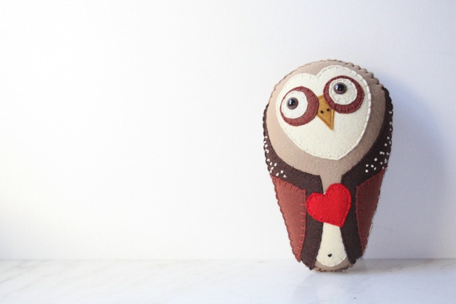 Felt Plush Stuffed Barn Owl Animal Toy