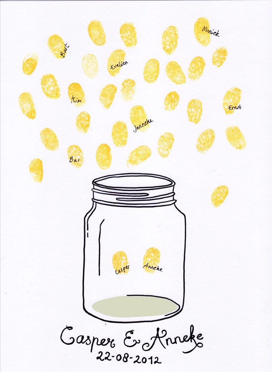 Custom Finger Print Guestbook Fireflies