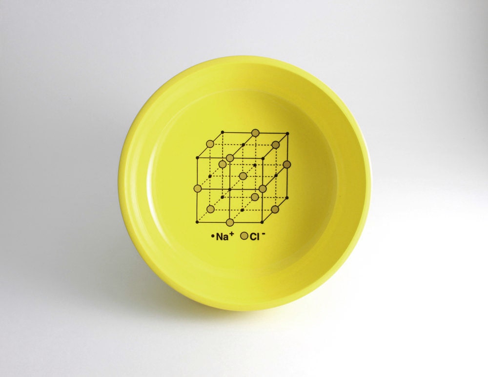 Salt Chemistry Molecule Bowl - Yellow Bowl with Salt Structure