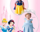 Toddlers Disney Snow White, Cinderella Princess Halloween Costume Sewing Pattern Simplicity 2563 Girls Size 1/2, 1, 2, 3, 4, uncut