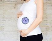 Maternity Pregnancy Baby Bump Stickers - Mae - Pretty and Sophisticated Damask - Great Photo Prop for Expectant Moms