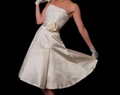 Inspired by 50th fashion Couture Silk Wedding Dress Emily. Made to order  in Europe by experienced bridal designer