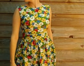 Medium / Upcycled Cotton Floral Dress