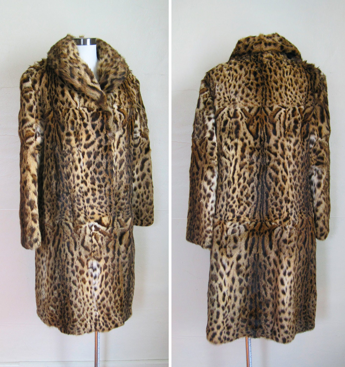 Rare Leopard Fur Coat Ocelot Real Fur Amazing By Guermantesvintage