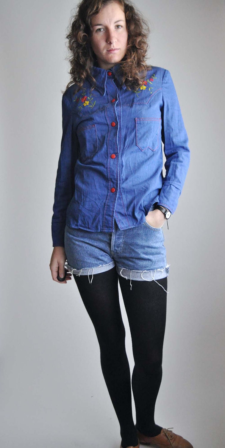 Western Denim Blouse