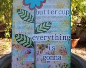 TREASURY Mixed Media, Bright, Cheerful, Encouragement Art, Word Art, Cheer Up, Inspirational