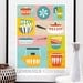 Cathrineholm Kitchen art, kitchenware print, mid century poster, colorful kitchen decor, scanidnavian design poster, A2 size