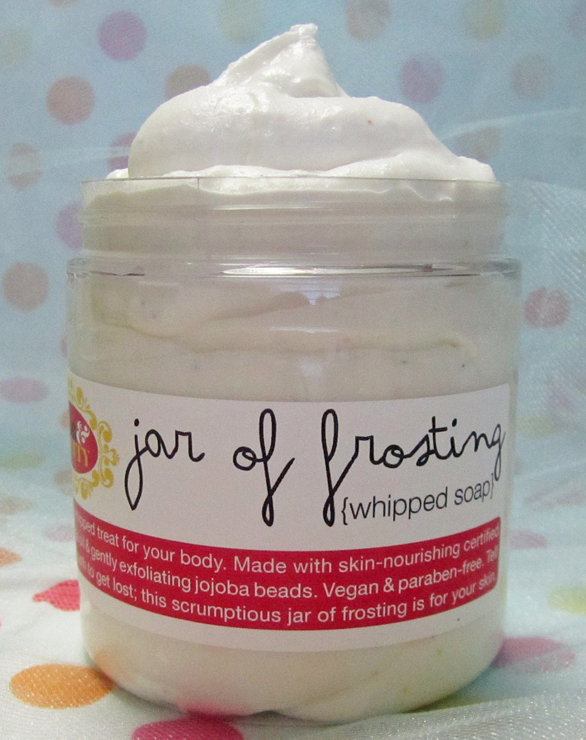 Jar of Frosting - Whipped Soap with Exfoliating Jojoba Beads - Vegan - Paraben-free