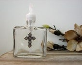 Glass Soap Dispenser with Cross