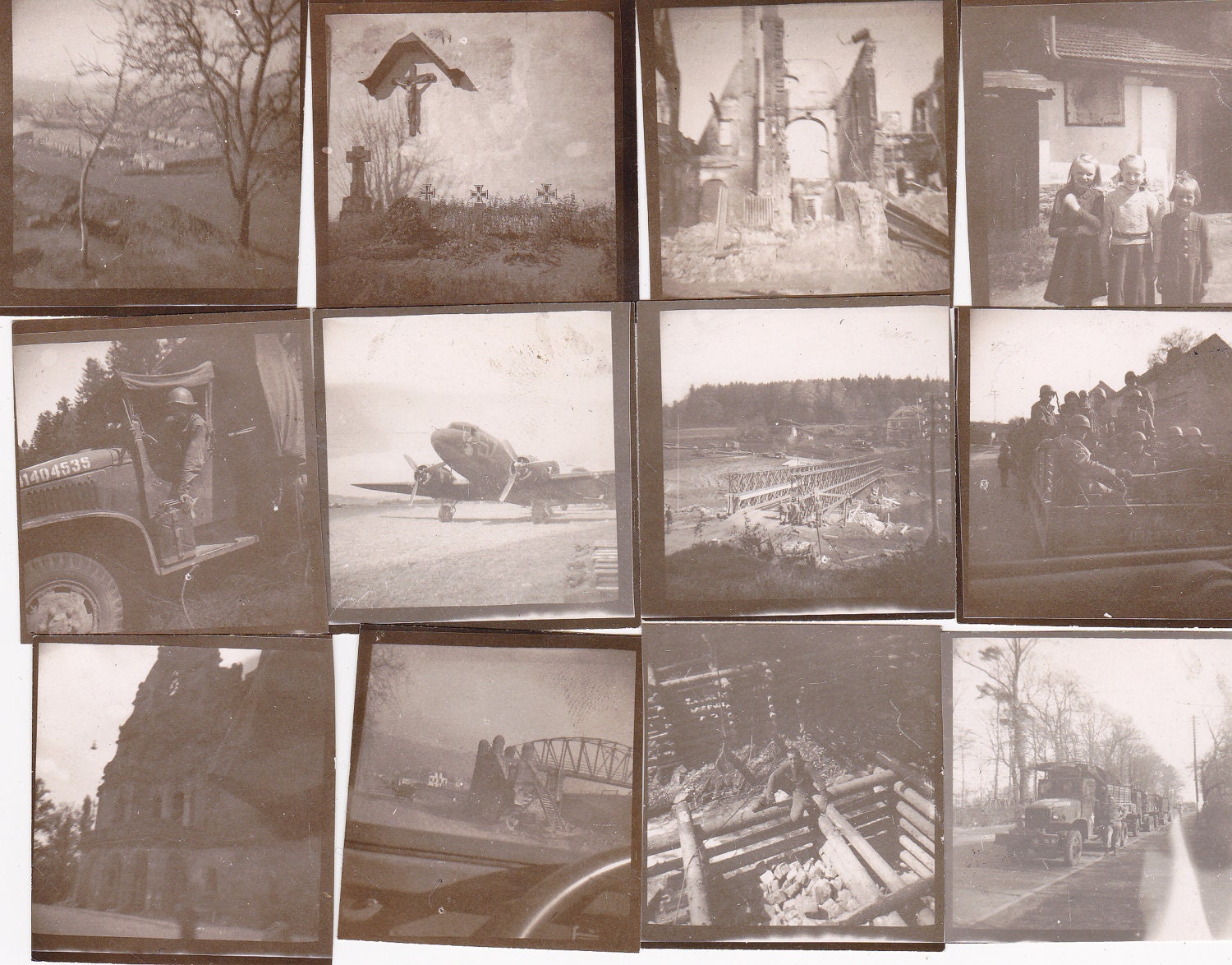 In the Midst of it All- WWII Soldier's Experiences- Eastern Front- SET of 51- Contact Prints- 1940s Vintage Photographs