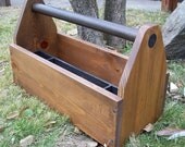 Hand Crafted Wood Tool Tote, Wood Tool Box