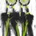 Monster - Lime Green and Black Dream Catcher Earrings