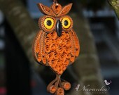 Paper Quilling Owl Ornament in a gift box, Mothers Day Gift