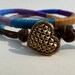Double Thread Wrap Bracelet: Cotton Thread Double Wrap Bracelet, Heart Charm, Boho, Double Wrap, Friendship Bracelet