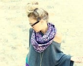 Circle Infinity Scarf - Purple Aztec Print.  Eternity scarf, loop scarf, tube scarf, winter scarf, hipster
