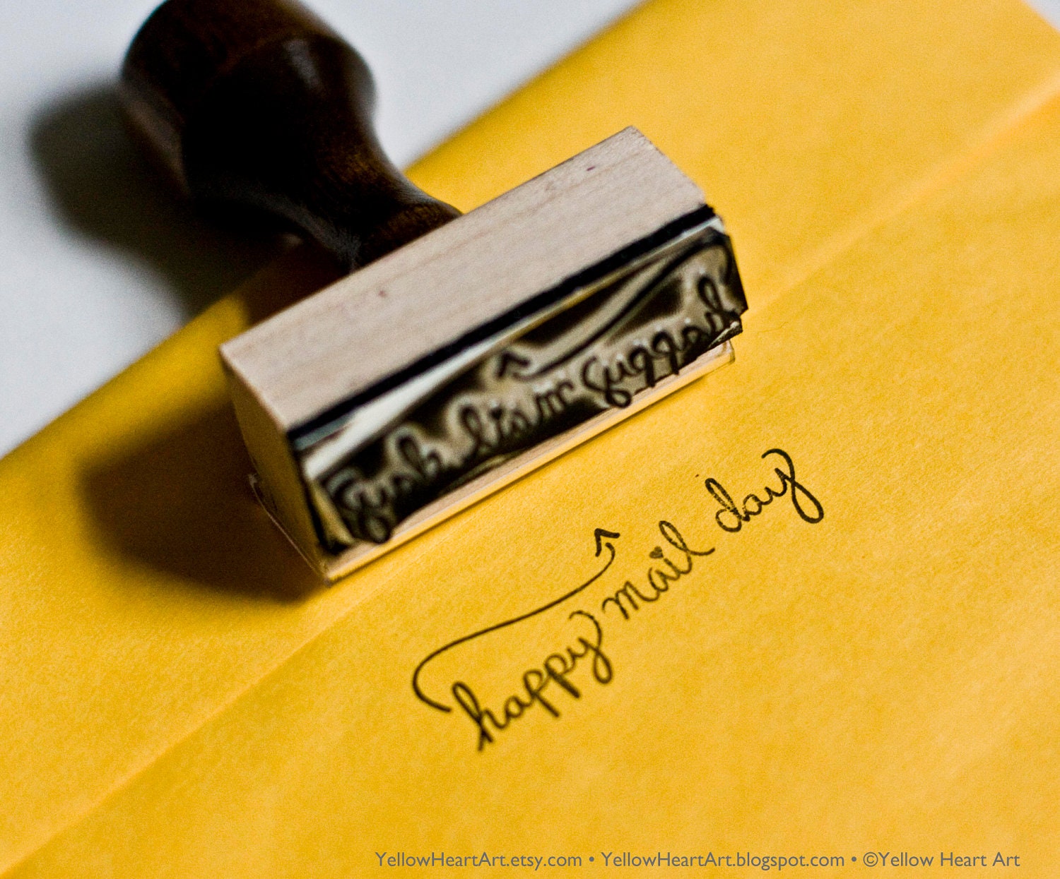 Happy Mail Day Stamp for your Business Products, Scrap Book or Note Cards by Yellow Heart Art