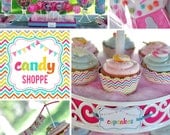 DIY printable birthday party package - candy shoppe