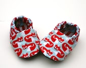 Foxy Feet Organic Baby Shoes Handmade Booties Red Fox Organic Cotton 0 3 6 12 18 months - Baby Clothes Gift for Baby Eco Friendly
