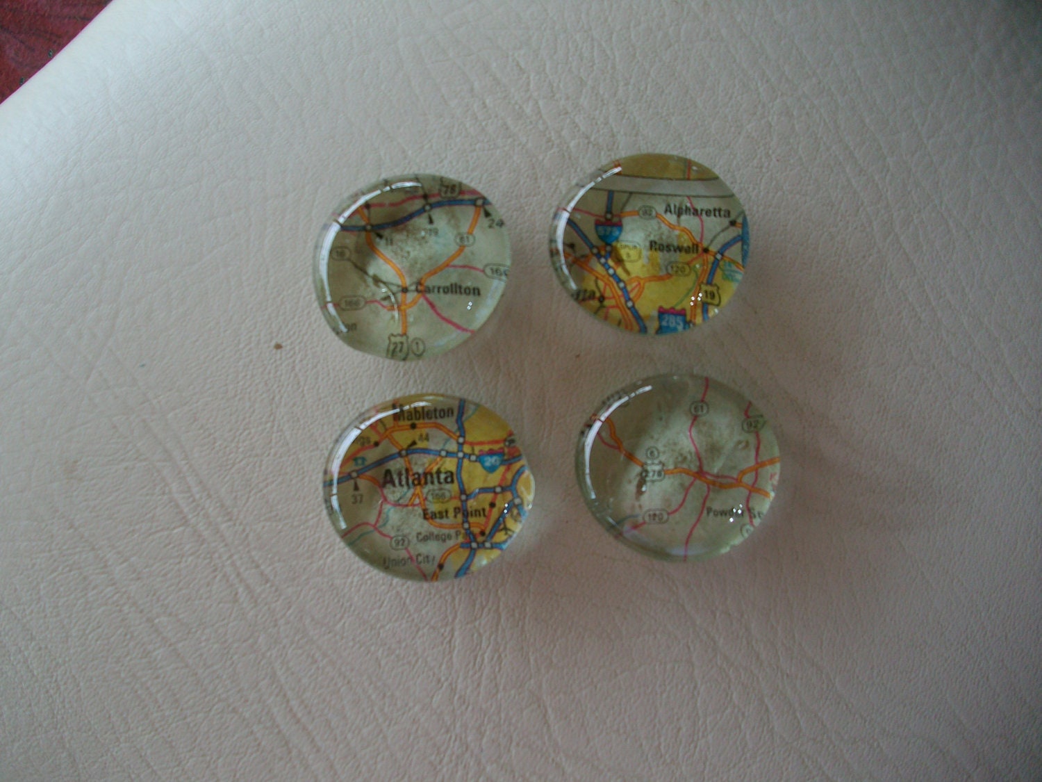 Glass Magnets with Atlanta GA Map Pages