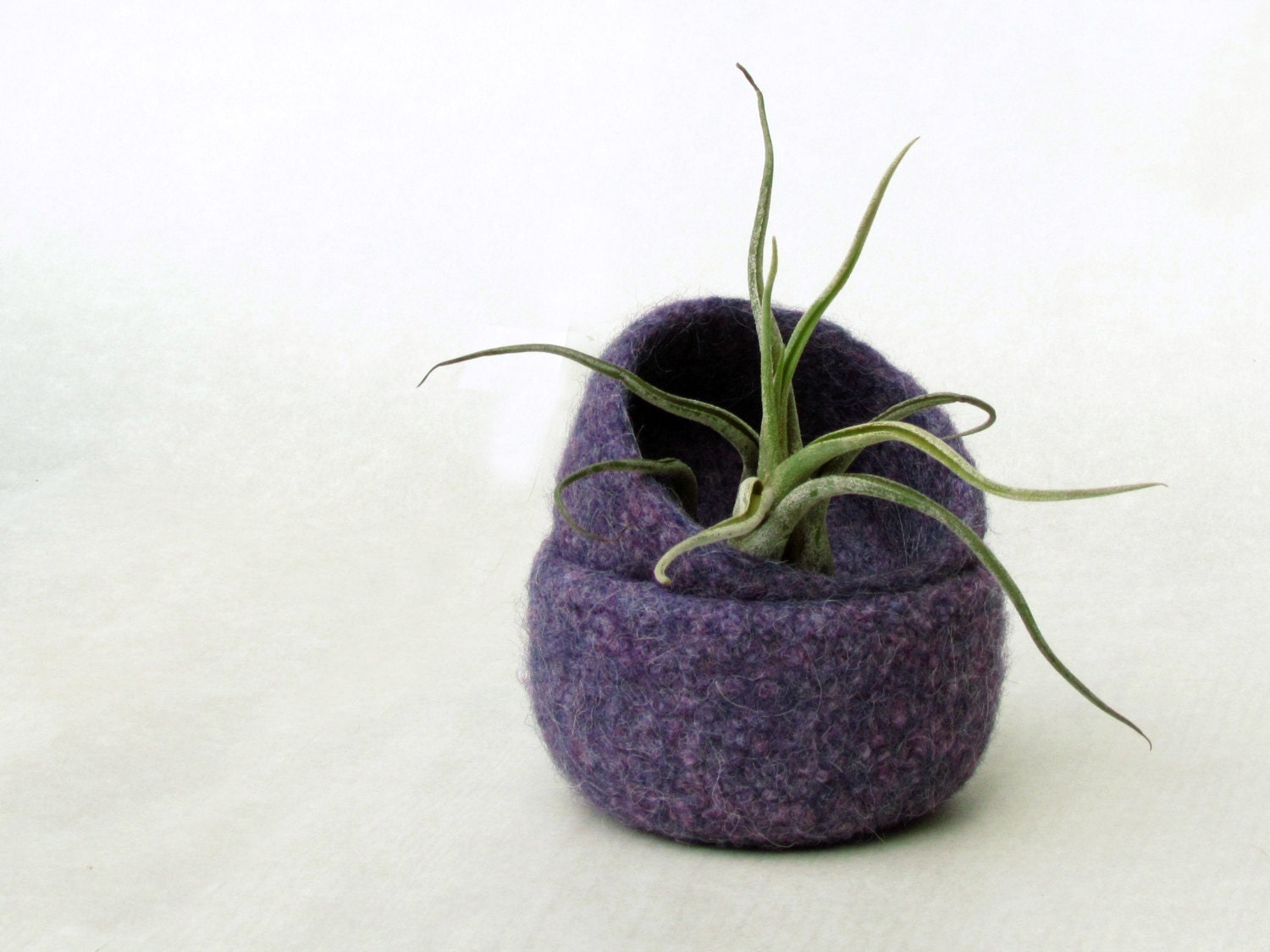 Felted bowl purple  - Cozy little storage - block color nesting wool bowls set of two - waldorf toy