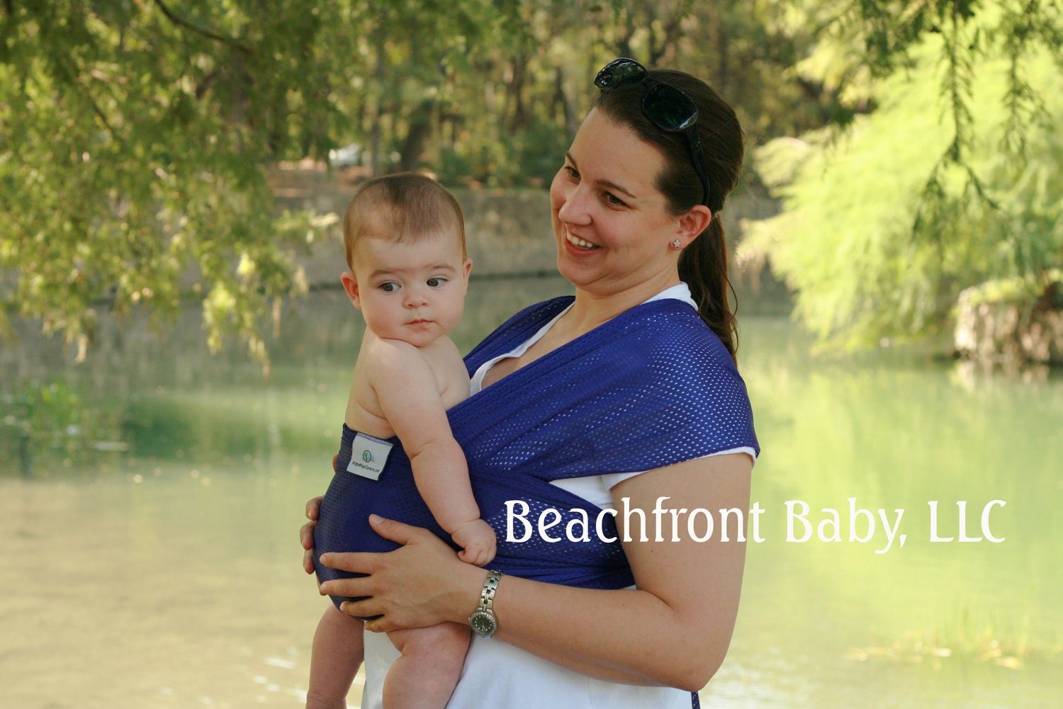 Beachfront Baby Wrap Carrier- water babywearing at the beach, pool, water park or in the shower- PARADISE PLUM