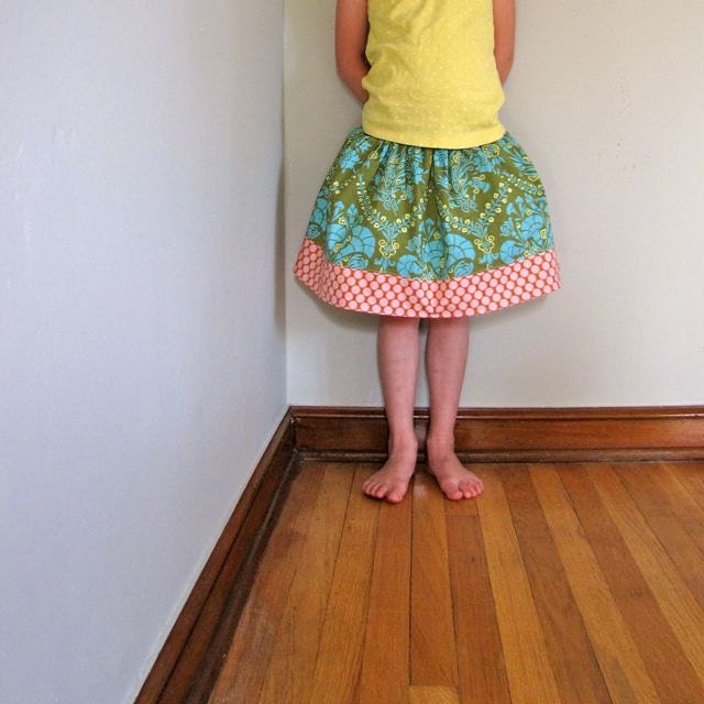 Sophie's Yoga-top Skirt, made to order, sizes 6 months to 10 years -  Josephine's Bouquet & Dots