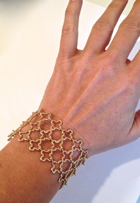 OOAK Golden Chainmaille Cuff Bracelet by WOWTHATSBEAUTIFUL on Etsy