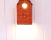 Red Birdhouse lamp