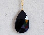 faceted ONYX drop necklace