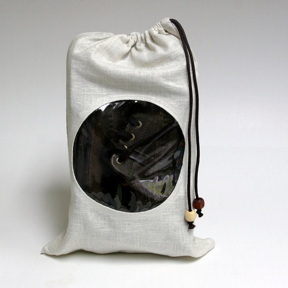 Travel shoe storage bag with window, personalized free